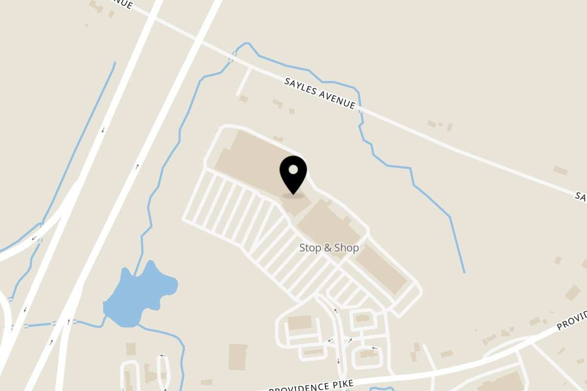 Map showing the location of Woodfellas Pizza Putnam inside Montana Nights on 50 Providence Pike in Putnam